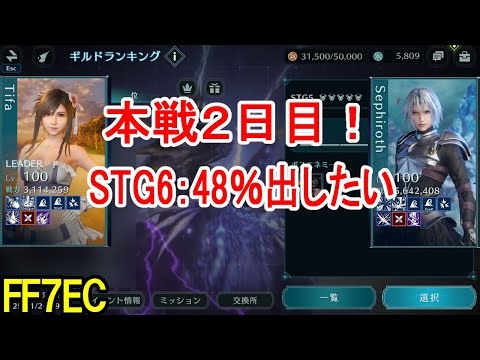 【FF7EC】STG6：48％出したい本戦２日目ギルドバトル【エバクラ】
