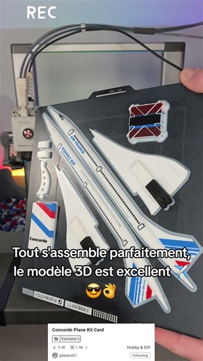 Impression 3D d'un avion Concorde sur la Bambulab A1 #3dprint #planes #concorde