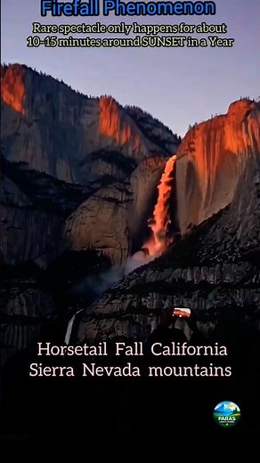 Horsetail fall California Sierra Nevada mountains 🏔️ Firefall phenomenon #nature