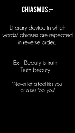 Chiasmus |Chiasmus in literature literary device #Chiasmus #literarydevice #figureofspeech #ugcnet