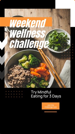 This weekend, try eating mindfully for 3 days. 🥗 Mindful eating means paying close attention to the taste, texture, and smell of your food without distractions. Doing this can improve your digestion and help calm your mind. It can also help you recognize when you're full to avoid overeating. Start by turning off screens during meals and chew slowly. Notice how your body feels as you eat. Share your mindful eating experience with us—how did it feel? Did you notice any changes? Let’s support each