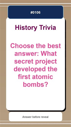 History Trivia Quiz #0106 | Choose the best answer: What secret project developed t...