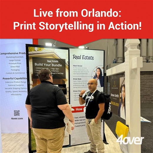 At Booth #2000, see our latest products, explore print promo verticals, and build your own sample pack at the 4over Innovation Bar. Get the power of print in your hands—and discover how to Print in Every Moment. #PrintInEveryMoment #PRINTINGUnited #4over | 4over International, LLC.