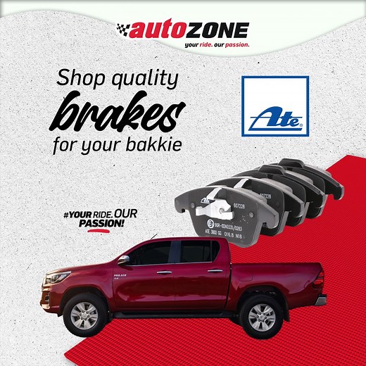 Your Hilux works hard for you and keeps your family safe! 🛠️ Get quality ATE Brakes for your bakkie and enjoy the stopping strength you need. 💪🏽 Comment with a ❤️ if you own a Hilux! Shop the premium range at your nearest store: https://bit.ly/43KsJAm. #YourRideOurPassion | AutoZone South Africa