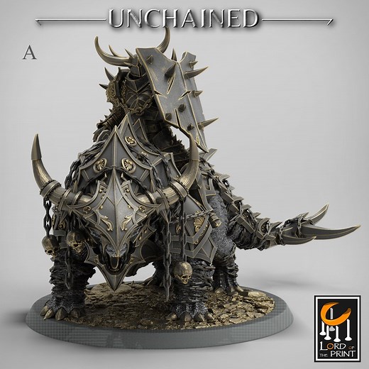 Grimdark Cavalry Miniatures - Lord of the Print | Chaos Mount Model | Armoured Dinosaur | Dungeons and Dragons | Dnd | Wargaming | Unchained - Etsy