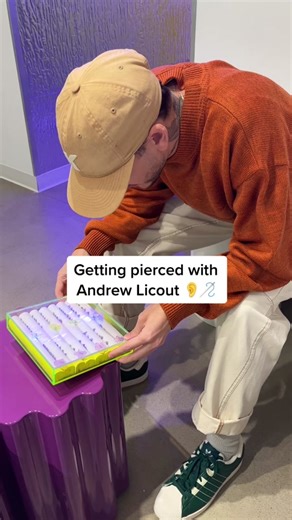 Andrew Licout's First Ear Piercings at Studs Nolita