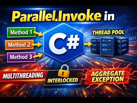 Parallel.Invoke in C# Explained | Multithreading, Interlocked & AggregateException (Real Demo)