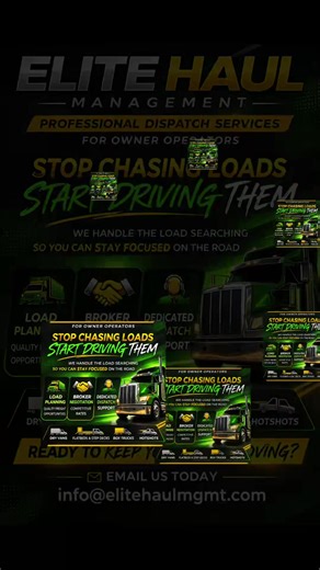 🚛 Owner Operators — Stop Chasing Loads. Start Driving Them. At Elite Haul Management, we help owner operators stay focused on what matters most — keeping your wheels turning and your business growing. When you partner with us, you get a dispatch team that works to keep you moving with quality freight opportunities and strong broker negotiations. We handle the load searching so you can stay focused on the road. ✔ Load Planning ✔ Broker Rate Negotiation ✔ Dedicated Dispatch Support We dispatch fo