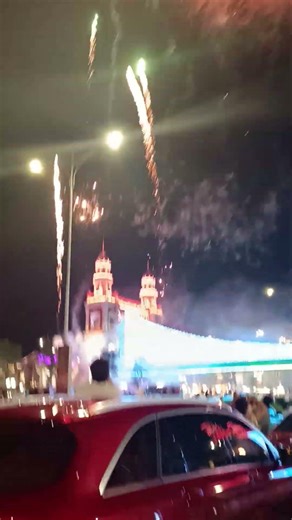 Stunning Fireworks Display Over Elevated Bridge