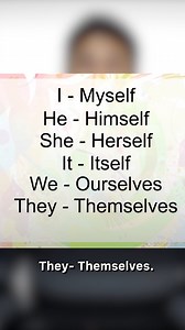 1.6M views · 9.3K reactions | "Myself", "yourself", and some other reflexive pronouns that you can use in your everyday life. Here's how! | Learn English with Awal | Facebook