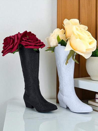 Cowboy Boot Vase – Western Flower Holder, Rustic Country Centerpiece, Boot Planter - Etsy