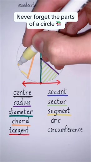 Never forget the Parts of a Circle 📚💡#maths #mathematics #study #knowledge #school #reeels #reels #reel | Understand Mathematics