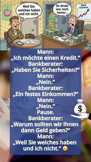 Warum Banken wirklich Kredite geben😂 #lustig #lachen #flachwitz #funny #witz #memes #deutscherhumor