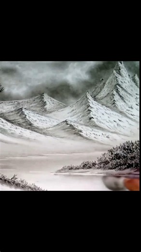 How to draw glowing snow peak #art #drawing #painting