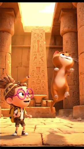 “Ellie Meets the Magical Cat of Ancient Egypt! 🐈✨