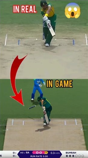 🤯 IMPOSSIBLE ACCURACY! 🎯 Bumrah WICKET: REAL Vs GAME COMPARISON #jaspritbumrah #cricketchallenge