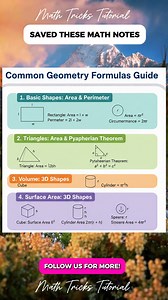 7.5K views · 60 reactions | Geometry Formula Math Notes | Math Tricks Tutorial | Facebook