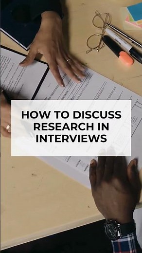 How to Discuss Research in Interviews