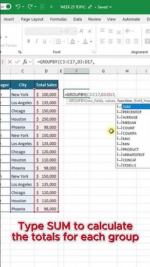 GroupBy in Excel