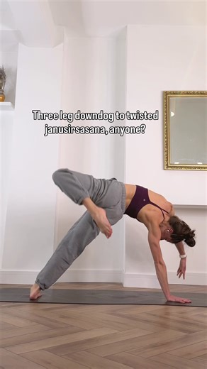 A little transition inspiration for my yoga friends—want to try? Lately I practice asana once a week. And that’s enough. Asana isn’t about the shapes. It’s about being prepared for life. Pranayama isn’t about perfect breath control. It’s about having access to your breath when the world’s a dumpster fire. Meditation isn’t about doing it well. It’s about remembering peace when the world forgets. Happy Sunday friends ✌️ #yogaflow #yogatransitions #creativesequencing #nothingbeatsyoga