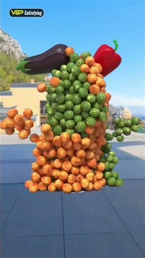 P.1955 - Vegetables and fruits walking... 3D special effects