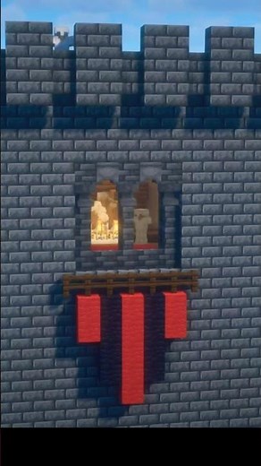 Minecraft Medieval Castle Window Build Tutorial - Medieval Castle Double Arched Window #minecraft