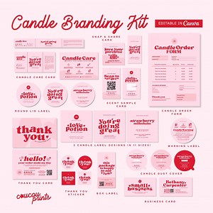 Candle Branding Kit Bundle, Editable Candle Making Starter Kit, DIY Candle Branding Bundle, Candle Label Design Printable, Candle Packaging - Etsy UK