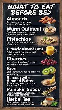 9 Best Foods to Eat Before Bed for Better Sleep | Natural Sleep Foods #healthylifestyle