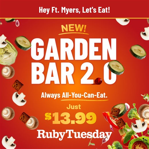 The NEW Garden Bar 2.0 is packed with new premium choices and is ALWAYS all-you can-eat. | Ruby Tuesday