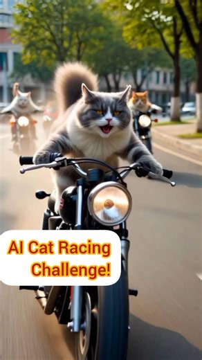 Crazy Cat Motorcycle Race 🏍️🐱 | AI Cat Racing Challenge! #kitty