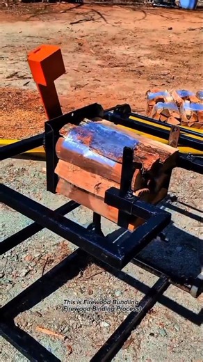 Fast Firewood Bundling Machine – Satisfying Log Wrapping Process for Backyard Firewood Business
