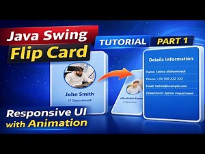 Java Swing Flip Card UI | Modern Front & Back Flip Animation (Part 1) | Image, Name, Department