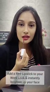 45K views · 250 reactions | A red lipstick is the easiest way to brighten up your look right before that video call. Who agrees?  Vishwa Bhavsar Look up product code: 2230636 / 6870092 For more on-point looks, styling hacks and fashion advice, tune in to the binge-worthy fashion content of #MyntraStudio on the #Myntra app. https://bit.ly/2BABpi5 #MyntraSays #StayStylish #MyntraGetTheLook | Myntra | Facebook