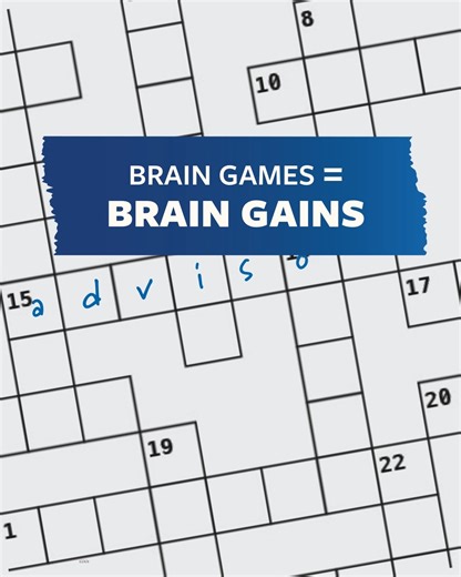 52 reactions · 3 comments | Brain games aren’t just fun time-fillers — they’re your brain’s personal trainer! Get your mental workout started today with our free crossword puzzle and discover how brain training can help keep your mind strong as you age. 里  https://mutualofomaha.co/4m927Qp | Mutual of Omaha | Facebook