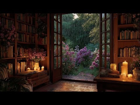🌧 ☕ Rainy Morning in a Cozy Library – Relaxing Rain Sounds for Reading, Studying & Peaceful Focus
