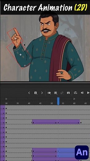 Smooth 2D Character Animation in Adobe Animate 🎬 #animation