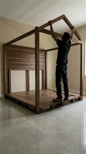 I Turned Old Pallets Into a Luxury House Bed