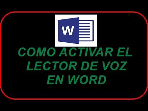 COMO ACTIVAR EL LECTOR DE VOZ EN WORD