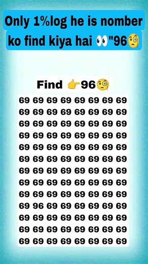 Find 96 🧐😱🤔 join for more puzzle #viral #brainteasers #number #shorts #treanding #pypシ #quiz # new