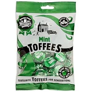 Walkers Nonsuch British Mint Toffee Candy 5.29 Oz (150g) - Natural Mint Flavor, Whole Milk Toffee, Individually Wrapped Chewy Candy Pack, Classic English Sweets, Imported UK
