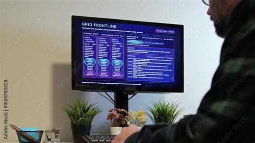 Cybersecurity Engineer Monitoring Supervisory Control And Data Acquisition - SCADA Operational Technology Incident Response Energy Security Concept