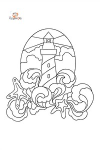 Lighthouse - Tattoos coloring pages for Adults online and printable