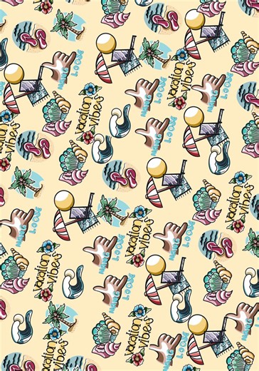 Beach Vacation, Hand Drawn Pattern Download - Etsy