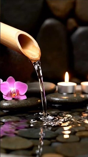 Clear Your Mind: Peaceful Soft Piano & Flowing Bamboo Water for Stress Relief #relaxing#shorts