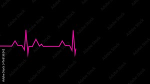 Heart beat line. Self drawing animation with alpha channel. Seamless loop.