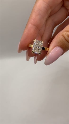 Double Claw Emerald Cut Engagement Ring