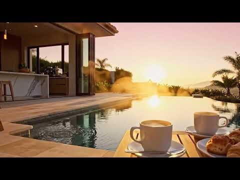 Comfy Cozy Infinity Pool - Relaxing Steaming Espresso Ambience - Smooth Flute, Snares and Piano