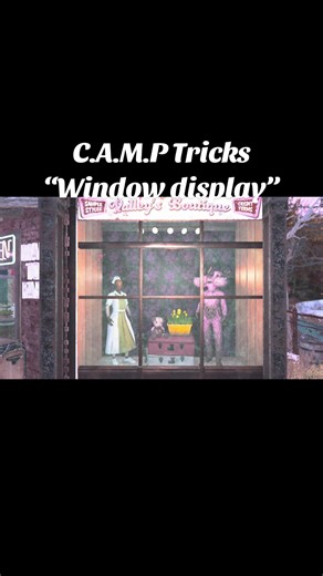 Camp tricks to try at your base! Heres a super easy window display that you may have seen in many of my builds! #fallout76 #wildwastelanders #wasteland #xboxseriesx #fo76 #gamergirl #fallout76camp #fallout76tipsandtricks #fallout76wastelanders
