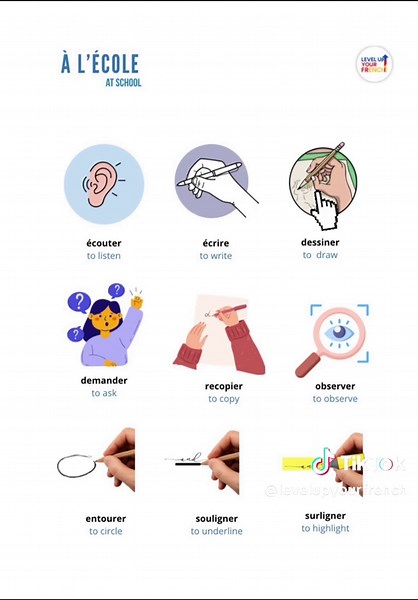 At school part 2 #learnfrench #speakfrench #frenchwords #frenchlesson #frenchonline