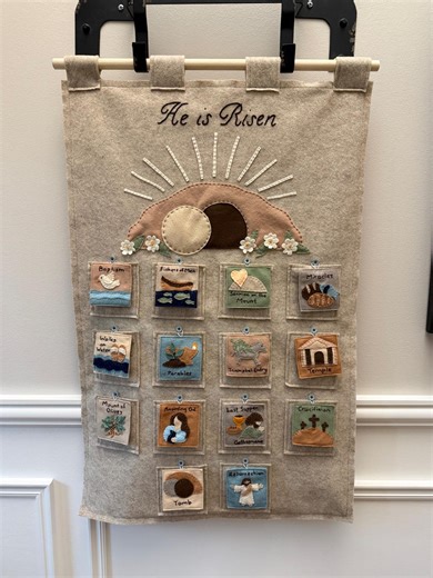 Easter Advent Calendar Pattern PDF | Felt Christian Easter Countdown Sewing Pattern | He is Risen DIY Calendar - Etsy UK